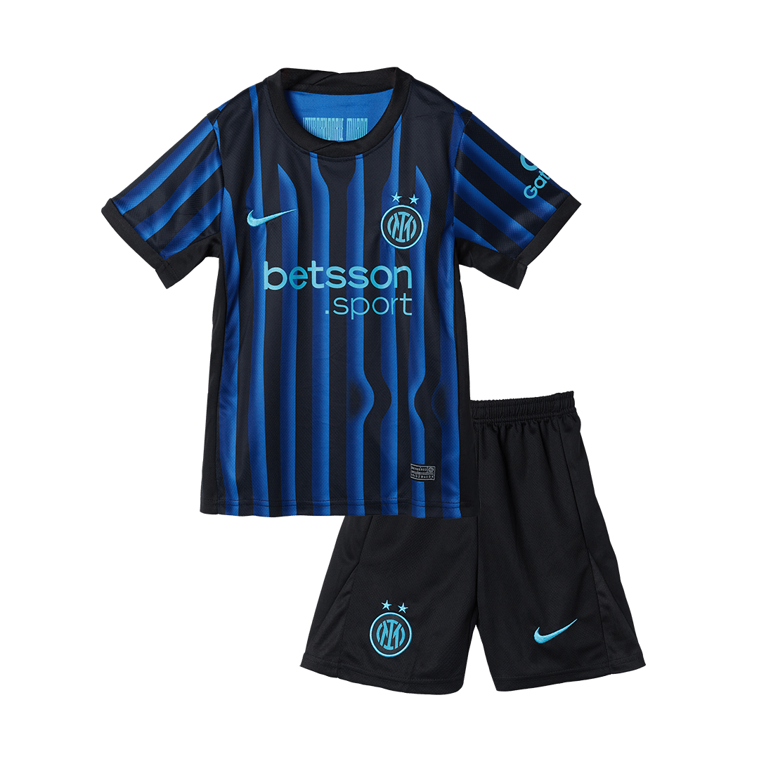 Camiseta de fútbol local del Inter de Milán 2025/26 para niños (camiseta y pantalón corto)