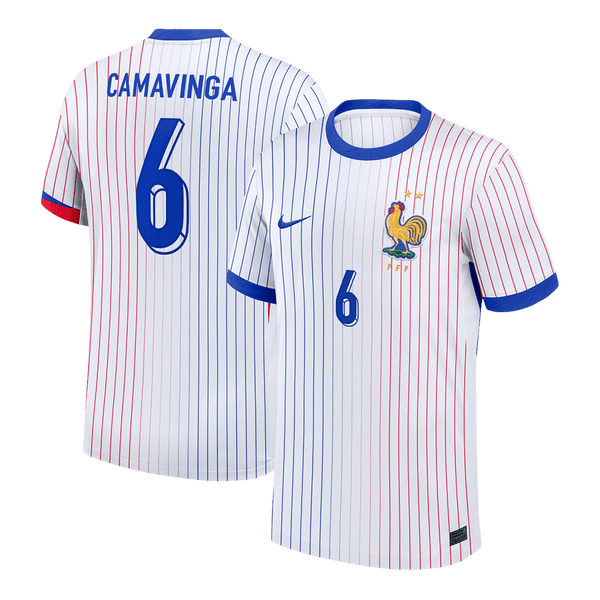 CAMAVINGA #6 France Euro Away Soccer Jersey 2024 White - Football Shirt | SmartJerseys | Official Quality
