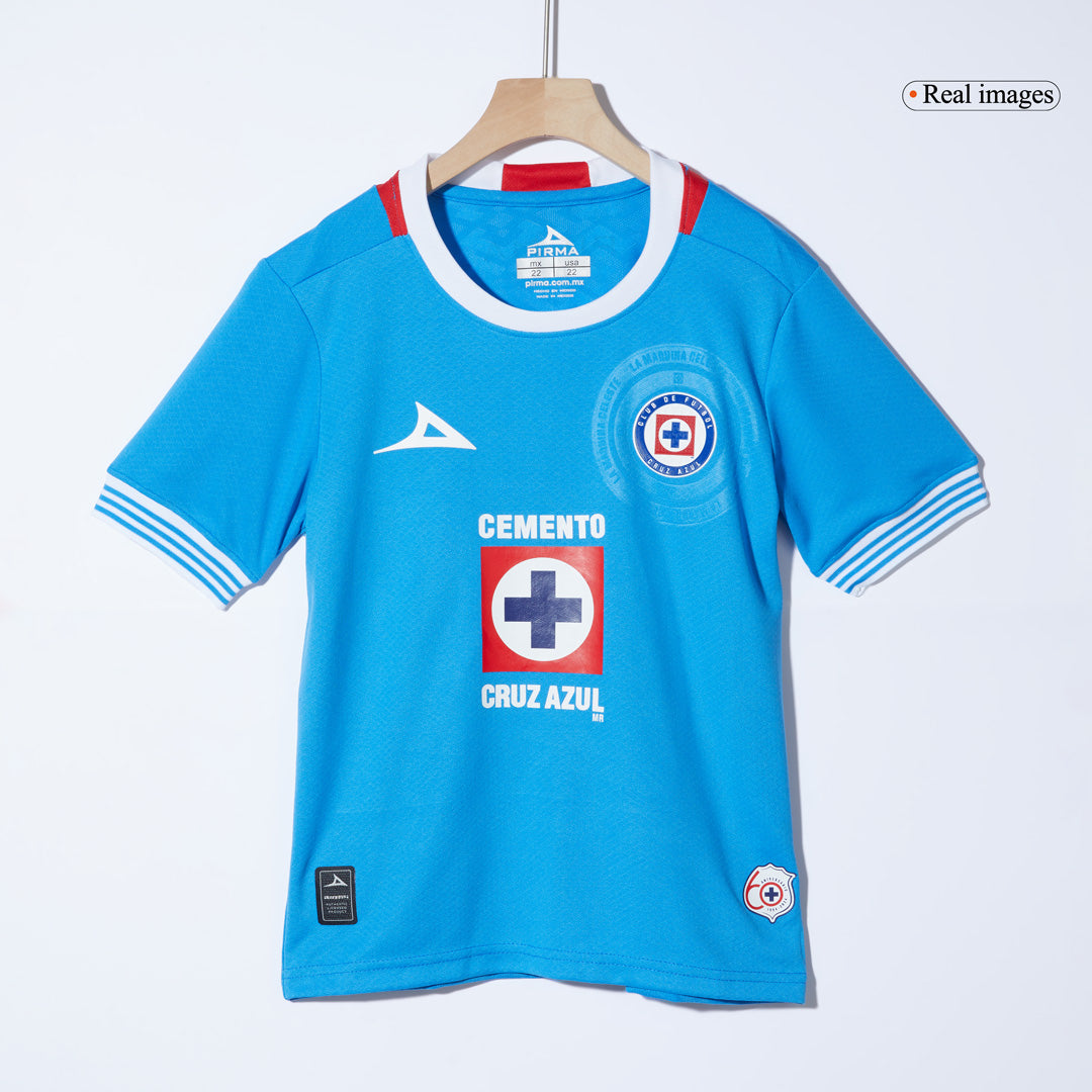 Camiseta de fútbol local de Cruz Azul 2024/25 para niños (camiseta y pantalones cortos)