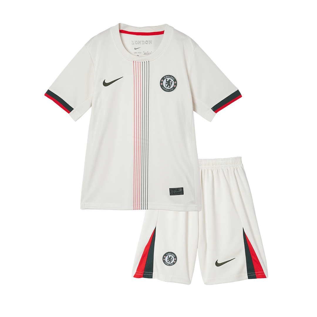 Camiseta de visitante del Chelsea 2025/26 para niños (camiseta y pantalón corto)