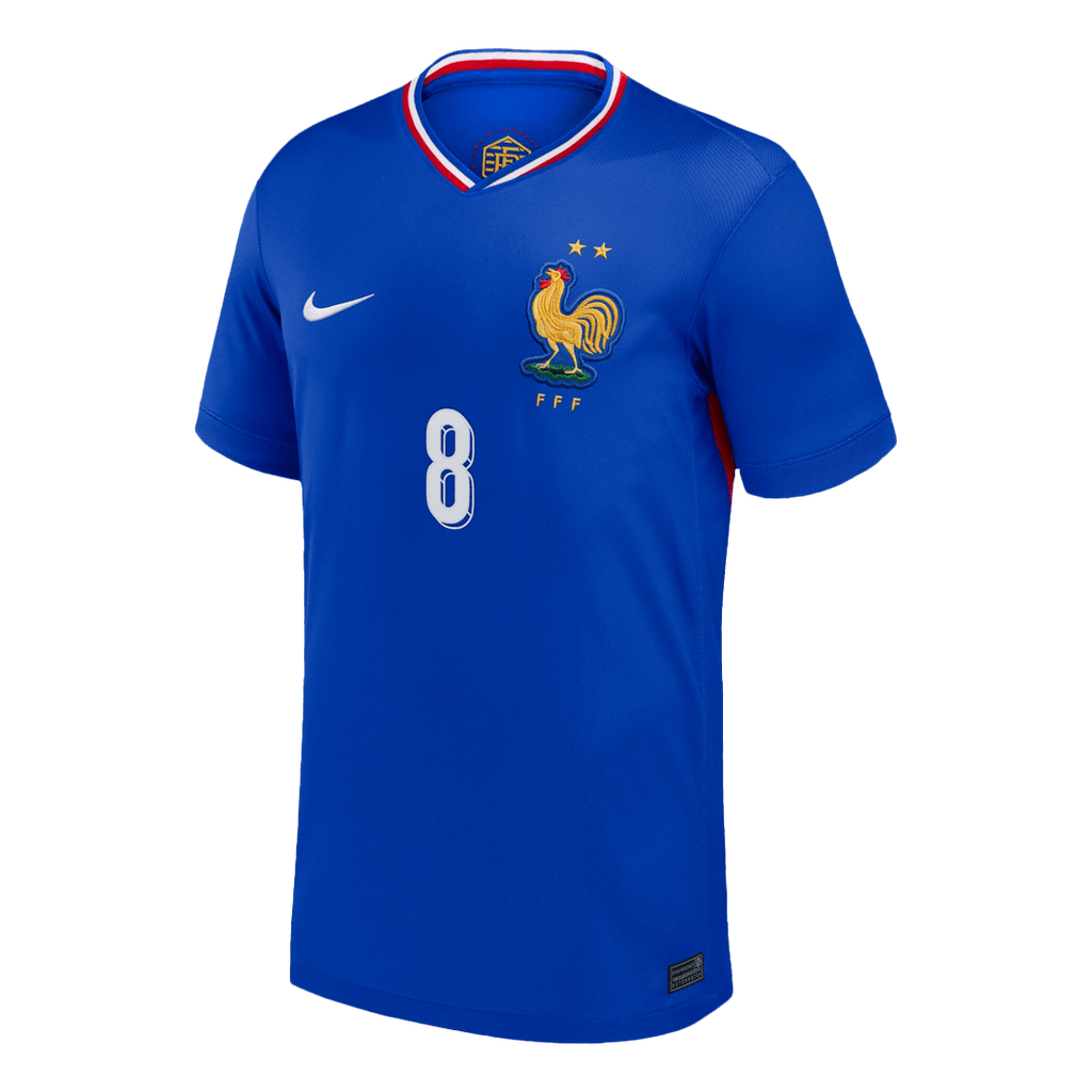 Maillot domicile de l'équipe de France Euro 2024 de Tchouameni n°8 (bleu) 