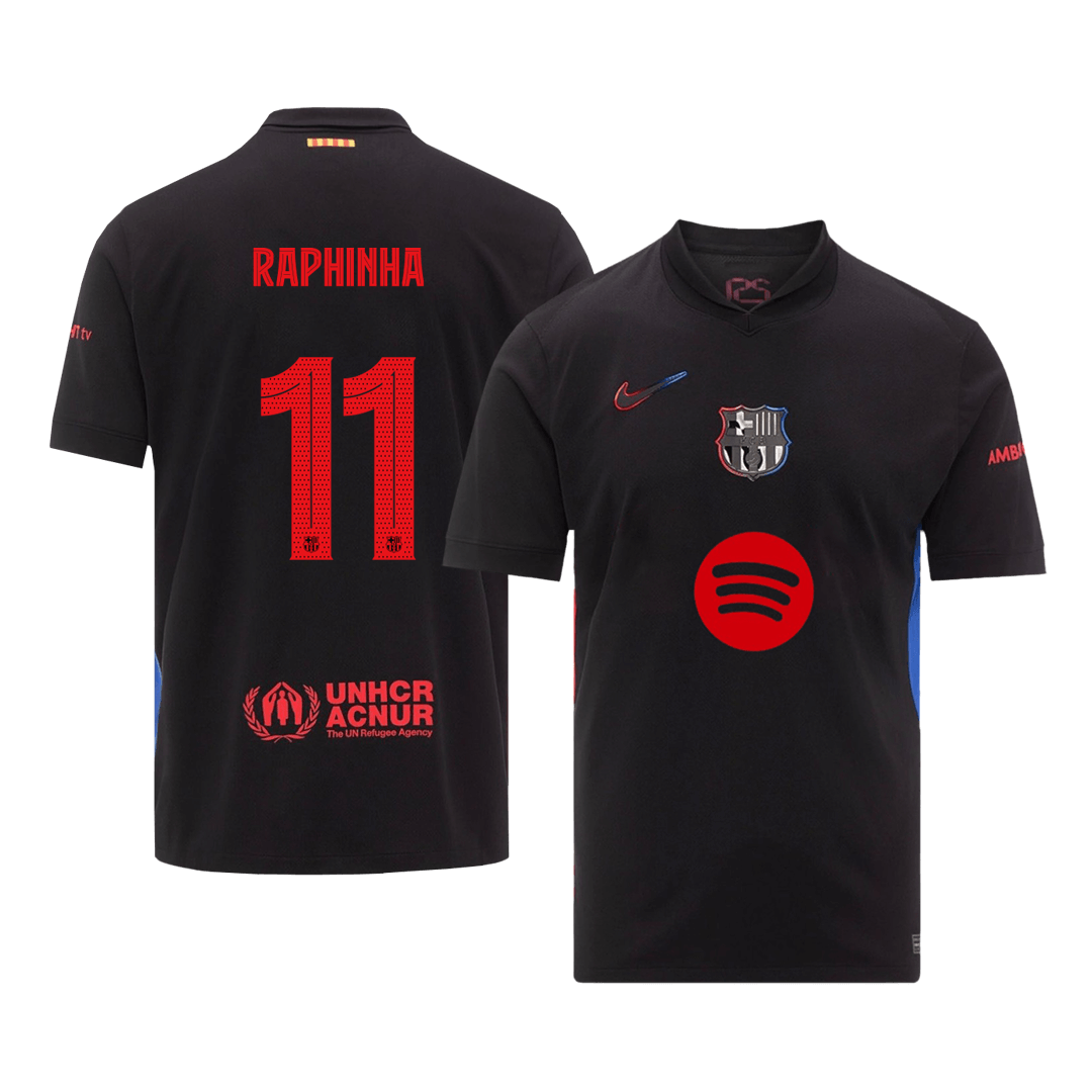 Barcelona RAPHINHA #11 Away Jersey 2024/25 - UCL Edition (Spotify Logo Without Text) - Football Shirt | SmartJerseys | Official Quality