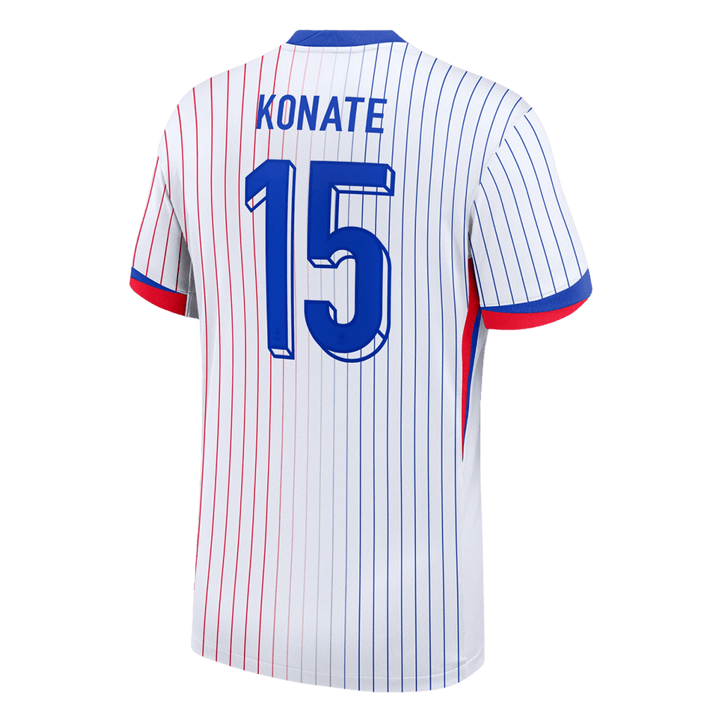 KONATÉ n° 15 France Euro 2024 Maillot extérieur blanc
