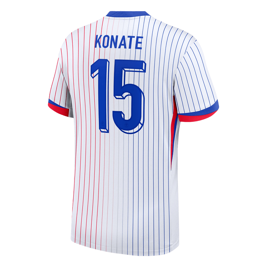 KONATÉ n° 15 France Euro 2024 Maillot extérieur blanc