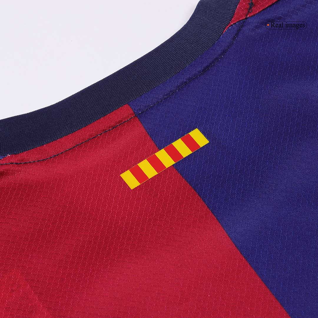 Camiseta local del Barcelona 2024/25 para niños (camiseta y pantalón corto) con el logotipo de Spotify sin texto