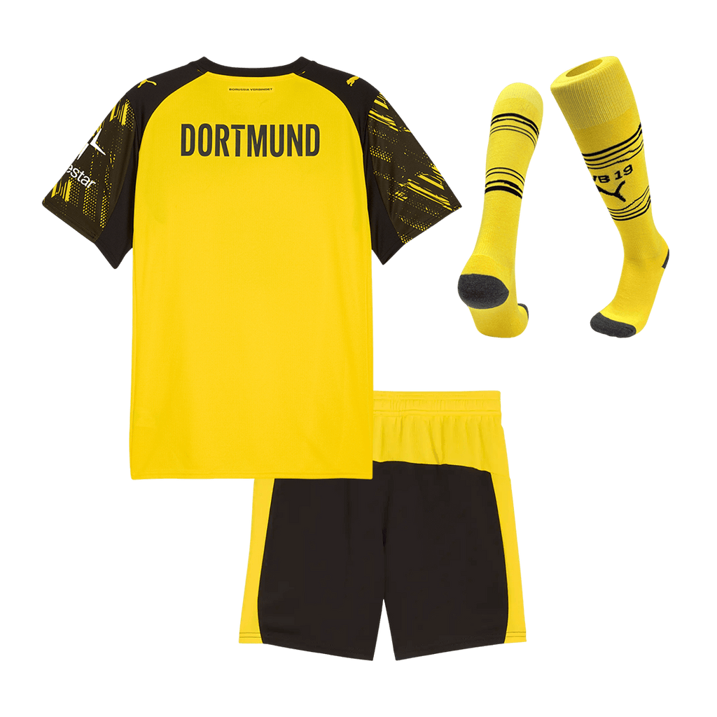 Ensemble de football domicile Borussia Dortmund pour enfant (maillot + short + chaussettes) 25/26 jaune