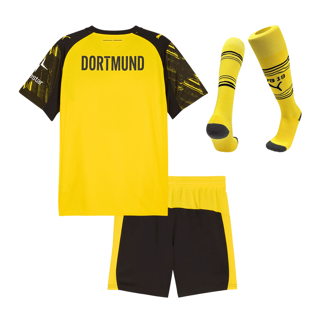 Ensemble de football domicile Borussia Dortmund pour enfant (maillot + short + chaussettes) 25/26 jaune