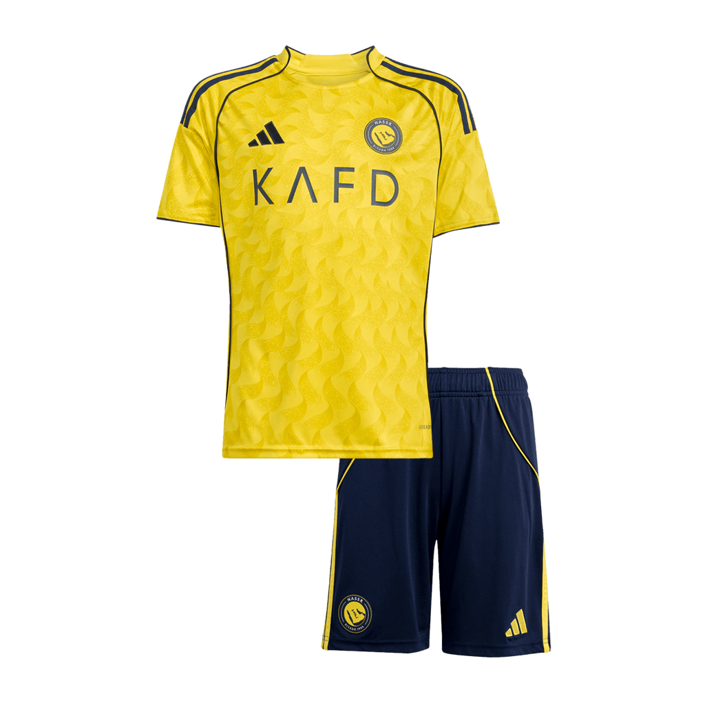 Kid's Al Nassr Home Soccer Jersey Kit 25/26 Yellow - Football Shirt | SmartJerseys | Official Quality