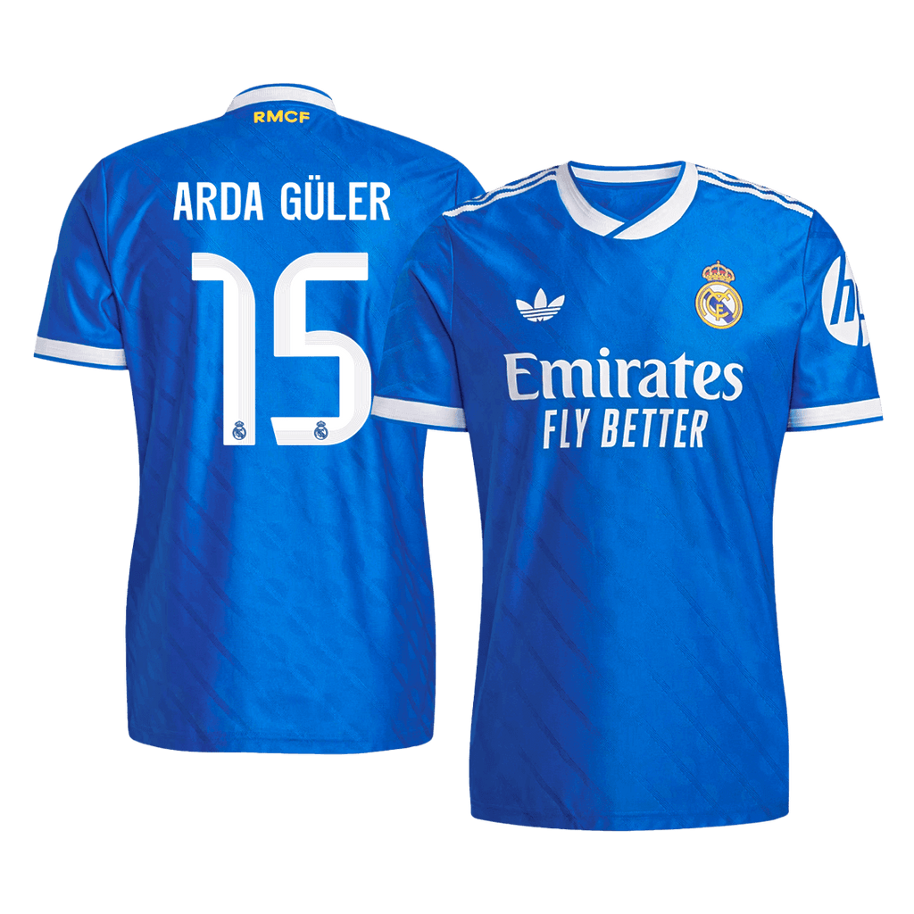 ARDA GÜLER #15 Authentic Real Madrid Third Away Soccer Jersey 2025/26 Blue - Football Shirt | SmartJerseys | Official Quality