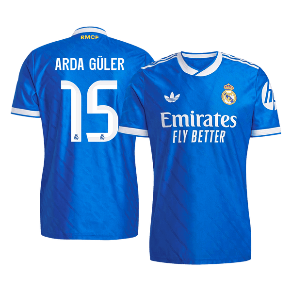 ARDA GÜLER #15 Authentic Real Madrid Third Away Soccer Jersey 2025/26 Blue - Football Shirt | SmartJerseys | Official Quality