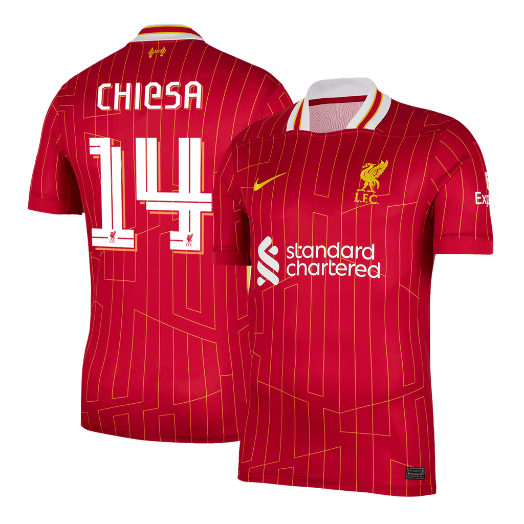 Liverpool CHIESA #14 Home Soccer Jersey 2024/25 - UCL Edition - Football Shirt | SmartJerseys | Official Quality