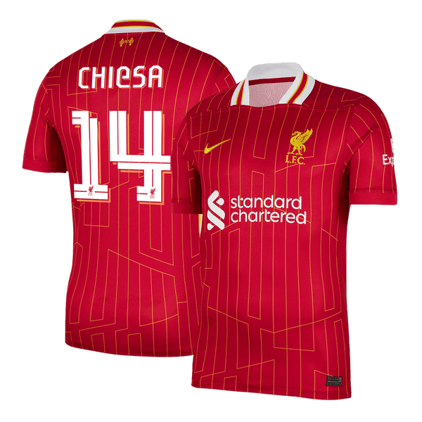 Liverpool CHIESA #14 Home Soccer Jersey 2024/25 - UCL Edition - Football Shirt | SmartJerseys | Official Quality