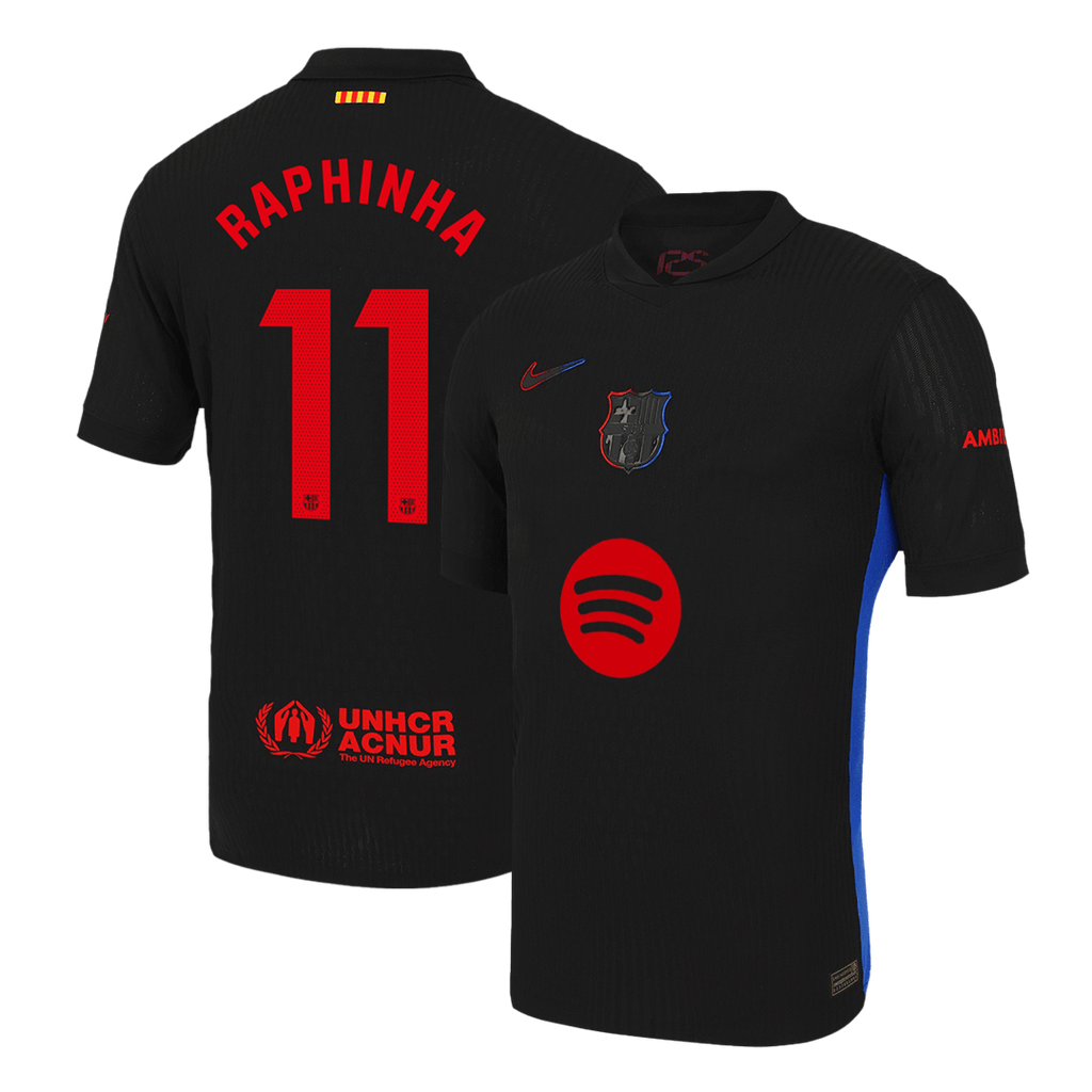 Barcelona RAPHINHA #11 Away Soccer Jersey Authentic 2024/25 -（Spotify Logo Without Text） - Football Shirt | SmartJerseys | Official Quality