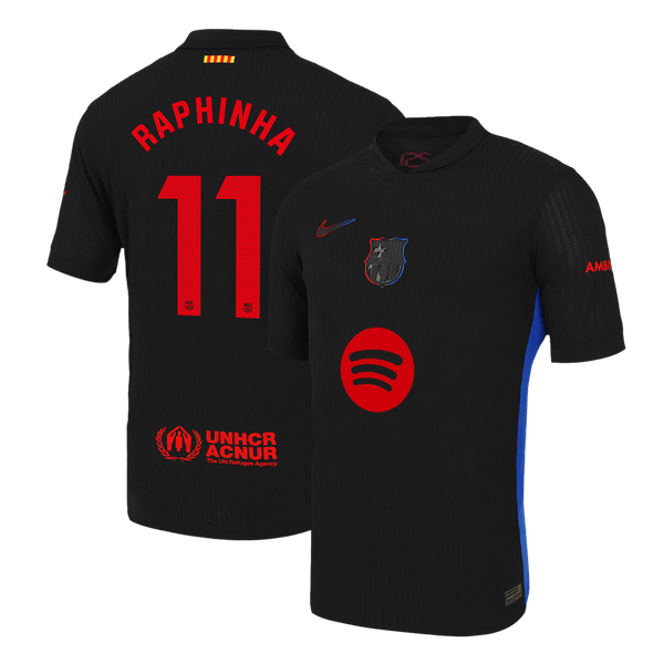 Barcelona RAPHINHA #11 Away Soccer Jersey Authentic 2024/25 -（Spotify Logo Without Text） - Football Shirt | SmartJerseys | Official Quality