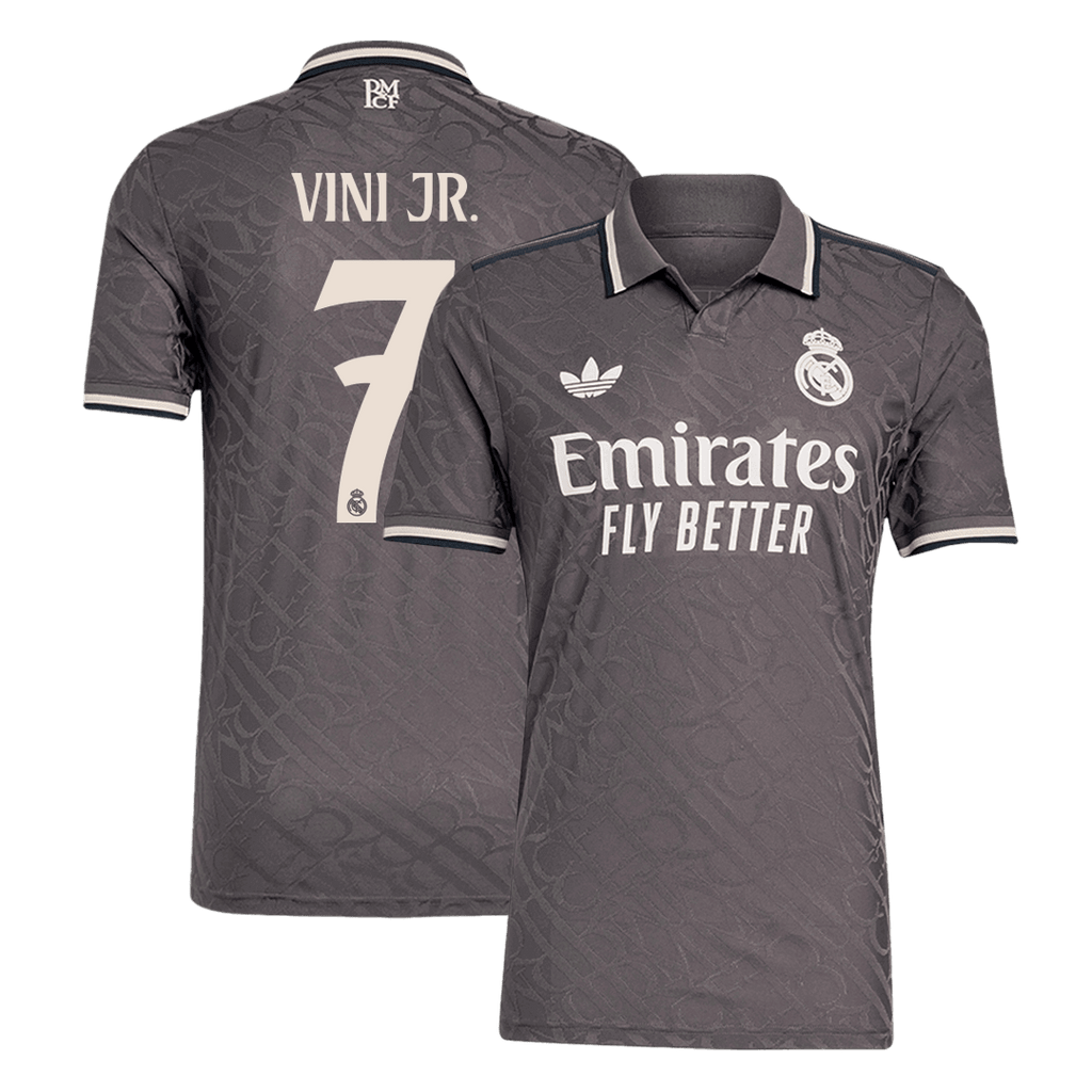 Camiseta de fútbol visitante VINI JR. #7 del Real Madrid 2024/25 auténtica