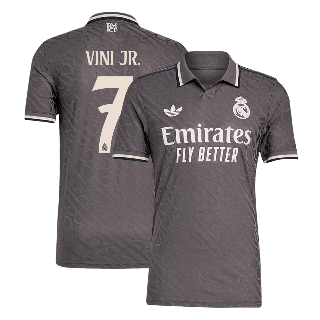 Camiseta de fútbol visitante VINI JR. #7 del Real Madrid 2024/25 auténtica
