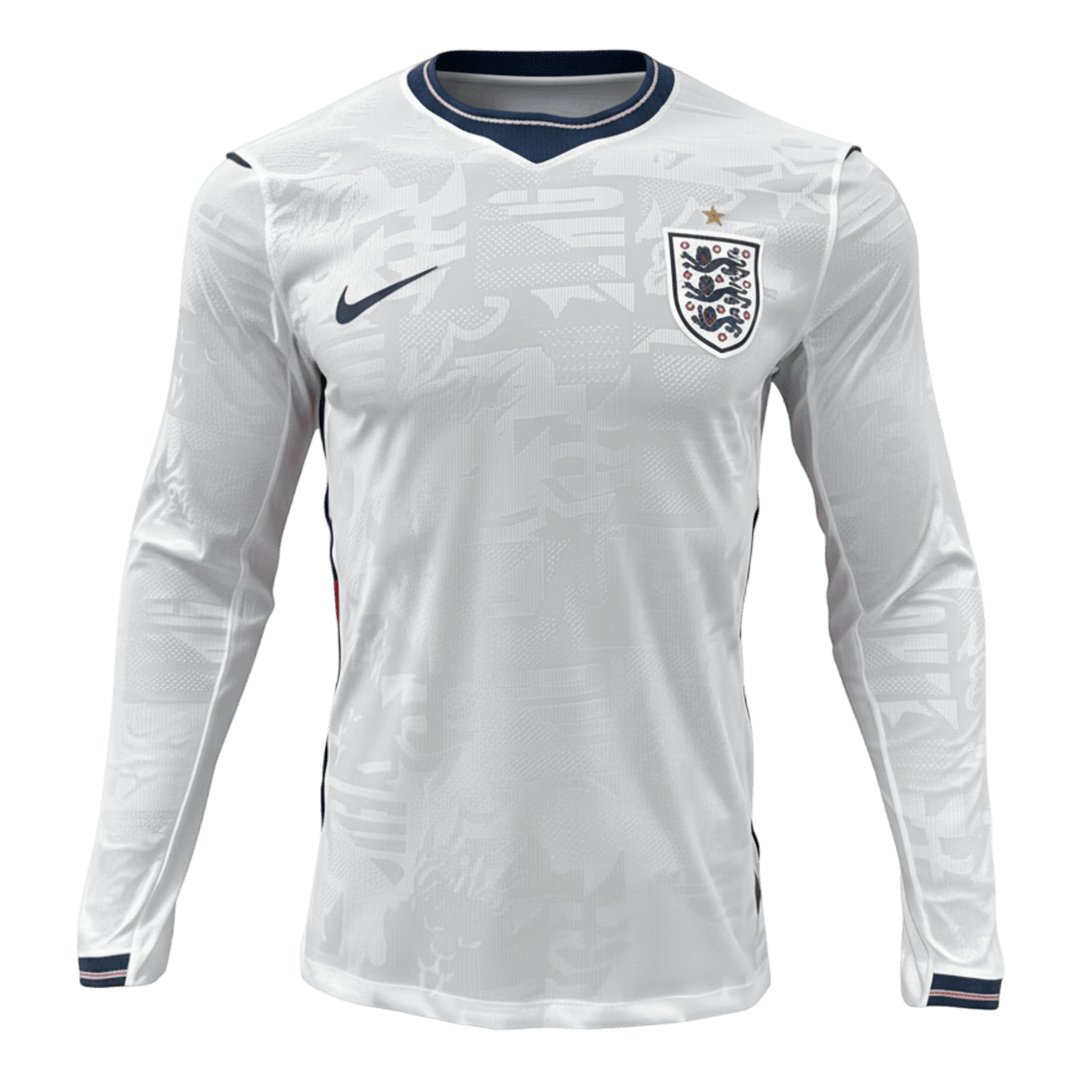 England Long Sleeve Home Soccer Jersey 2026 - Football Shirt | SmartJerseys | Official Quality