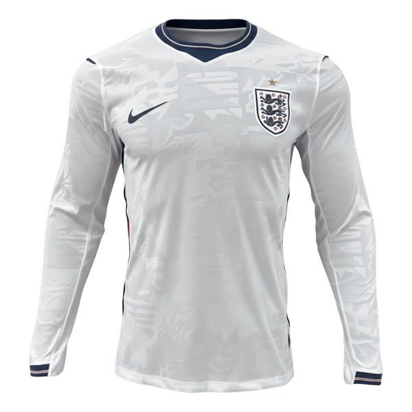 England Long Sleeve Home Soccer Jersey 2026 - Football Shirt | SmartJerseys | Official Quality
