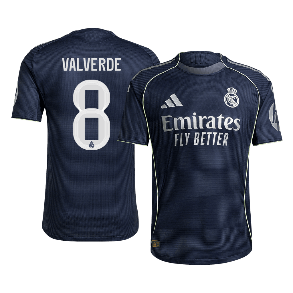 Real Madrid VALVERDE #8 Away Soccer Jersey Authentic 2025/26 - Football Shirt | SmartJerseys | Official Quality