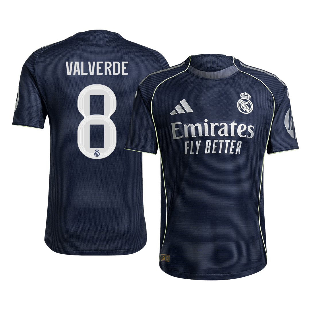 Real Madrid VALVERDE #8 Away Soccer Jersey Authentic 2025/26 - Football Shirt | SmartJerseys | Official Quality