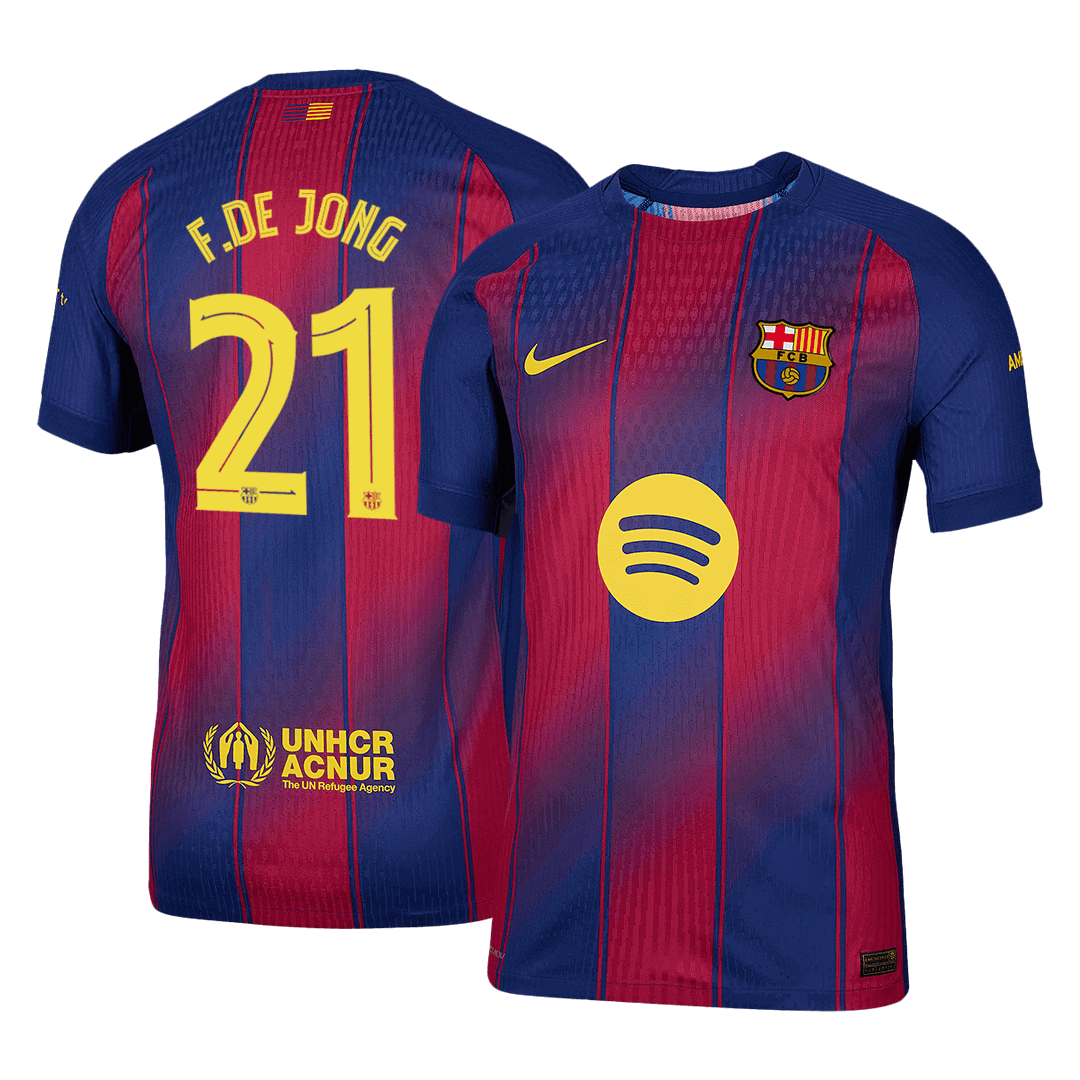 Barcelona F.DE JONG #21 Home Soccer Jersey Authentic 2025/26 - UCL Edition - Football Shirt | SmartJerseys | Official Quality