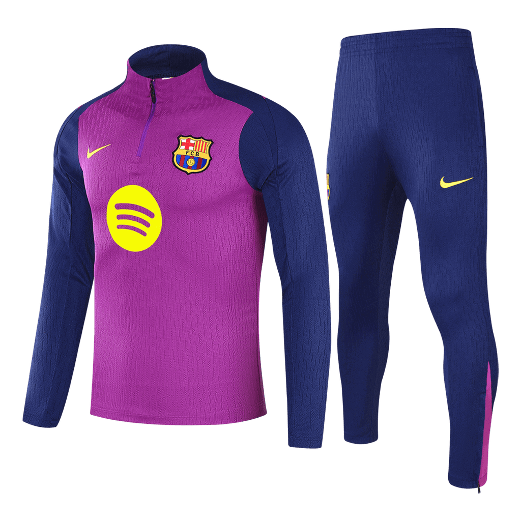 Kid's Barcelona Zipper Sweatshirt Kit(Top+Pants) 25/26 Purple - Football Shirt | SmartJerseys | Official Quality