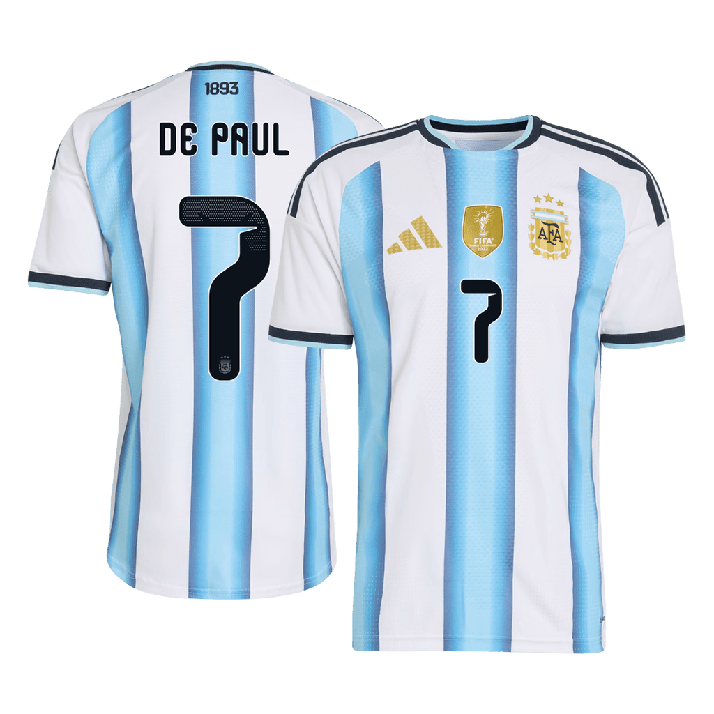 DE PAUL #7 Player Version Argentina Home Soccer Jersey World Cup 2026 Blue&White