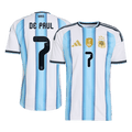 DE PAUL #7 Player Version Argentina Home Soccer Jersey World Cup 2026 Blue&White