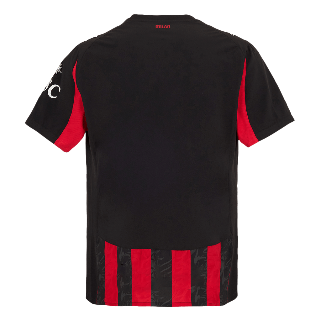 Camiseta auténtica de local del AC Milan 2025/26, roja y negra