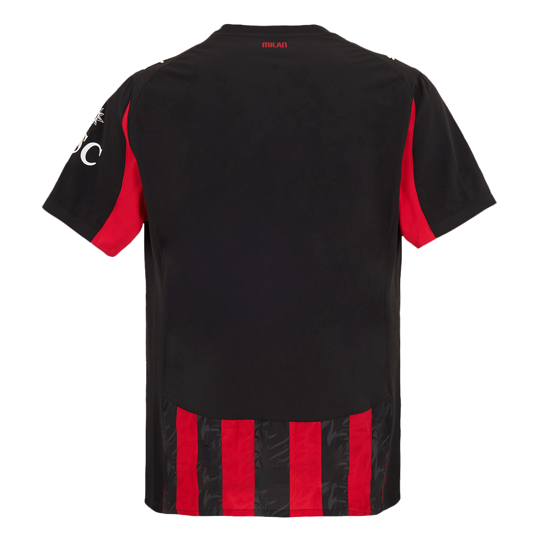 Camiseta auténtica de local del AC Milan 2025/26, roja y negra