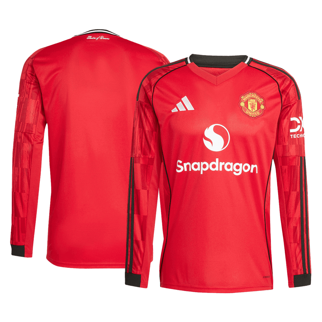 Manchester United Long Sleeve Home Soccer Jersey 2025/26