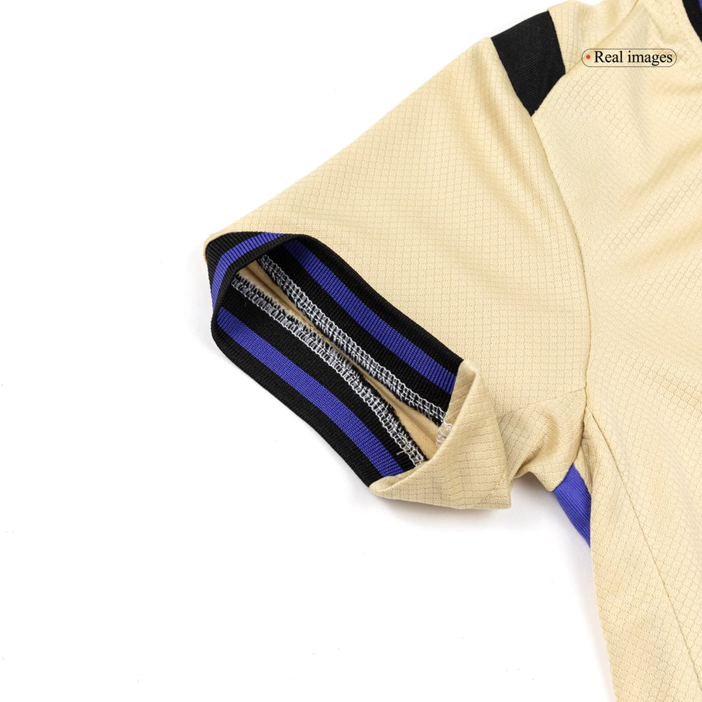 Camiseta de visitante del Barcelona para niño (camiseta y pantalón corto) 2025/26, amarilla
