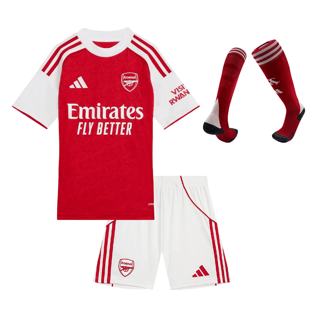 Kid's Arsenal Home Soccer Jersey Kit(Jersey+Shorts) 2025/26 Red - Football Shirt | SmartJerseys | Official Quality