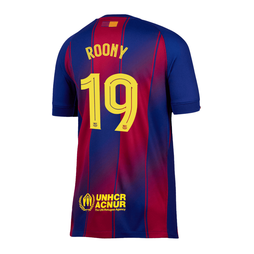 Barcelona ROONY #19 Home Soccer Jersey 2025/26 - UCL Edition