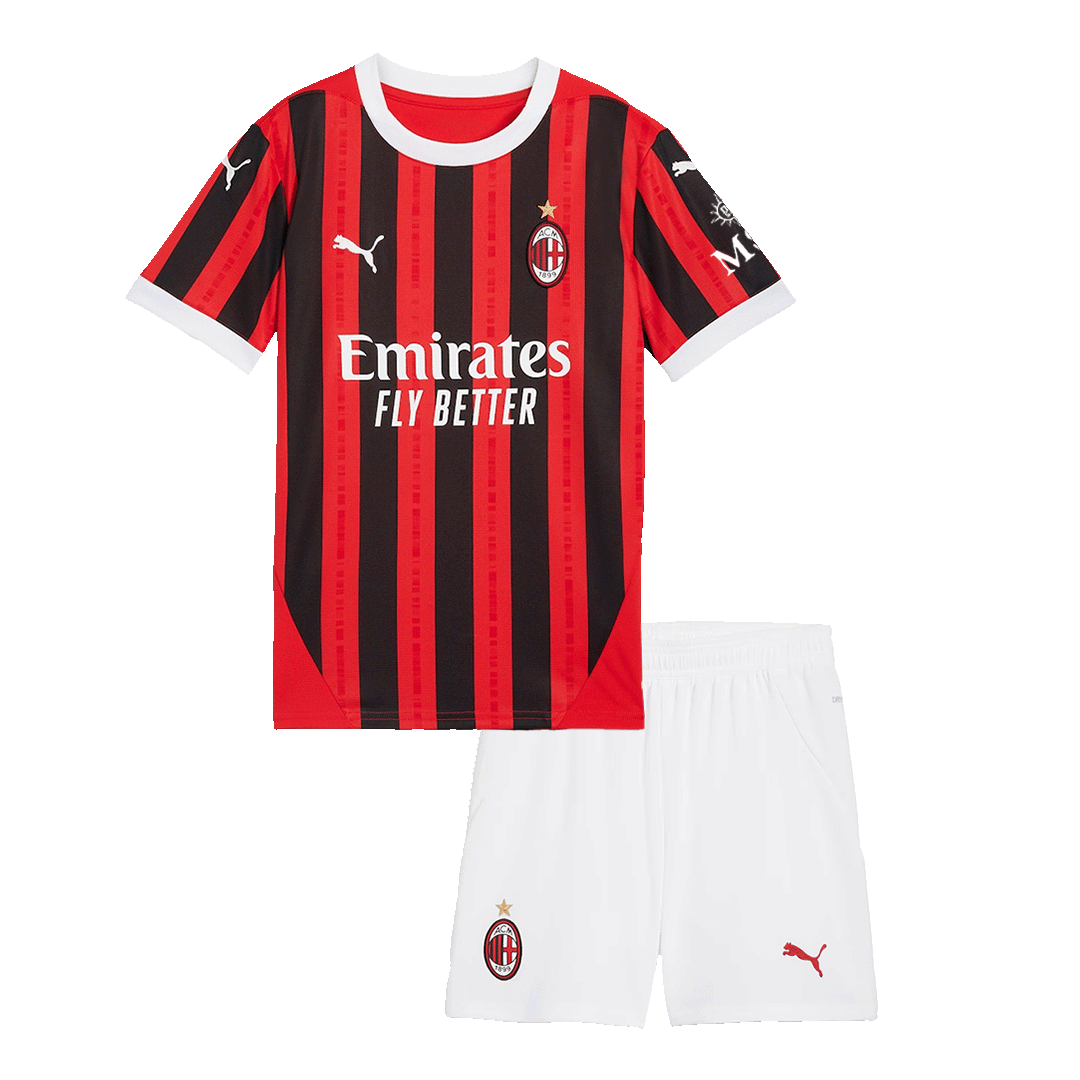 AC Milan Home Jersey Kit 2024/25 Kids(Jersey+Shorts) - Football Shirt | SmartJerseys | Official Quality