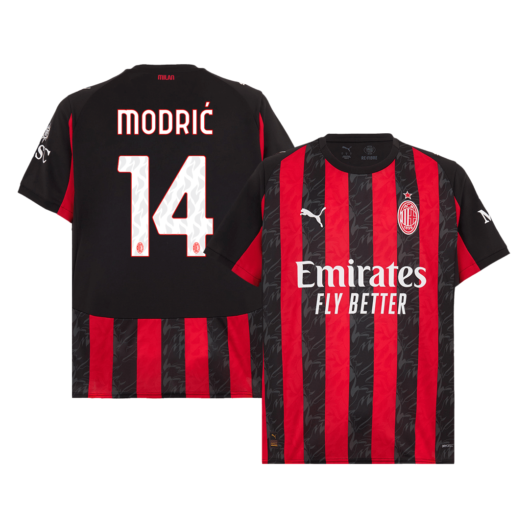 AC Milan MODRIĆ #14 Home Soccer Jersey 2025/26 - Football Shirt | SmartJerseys | Official Quality