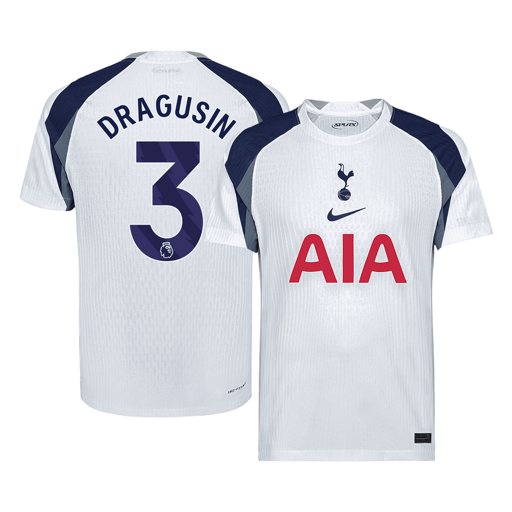 DRAGUSIN #3 Authentic Tottenham Hotspur Home Soccer Jersey 2025/26 White - Football Shirt | SmartJerseys | Official Quality