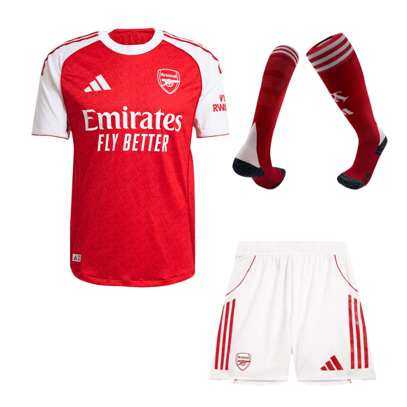 Authentic Arsenal Home Soccer Jersey Kit(Jersey+Shorts+Socks) 2025/26 Red - Football Shirt | SmartJerseys | Official Quality