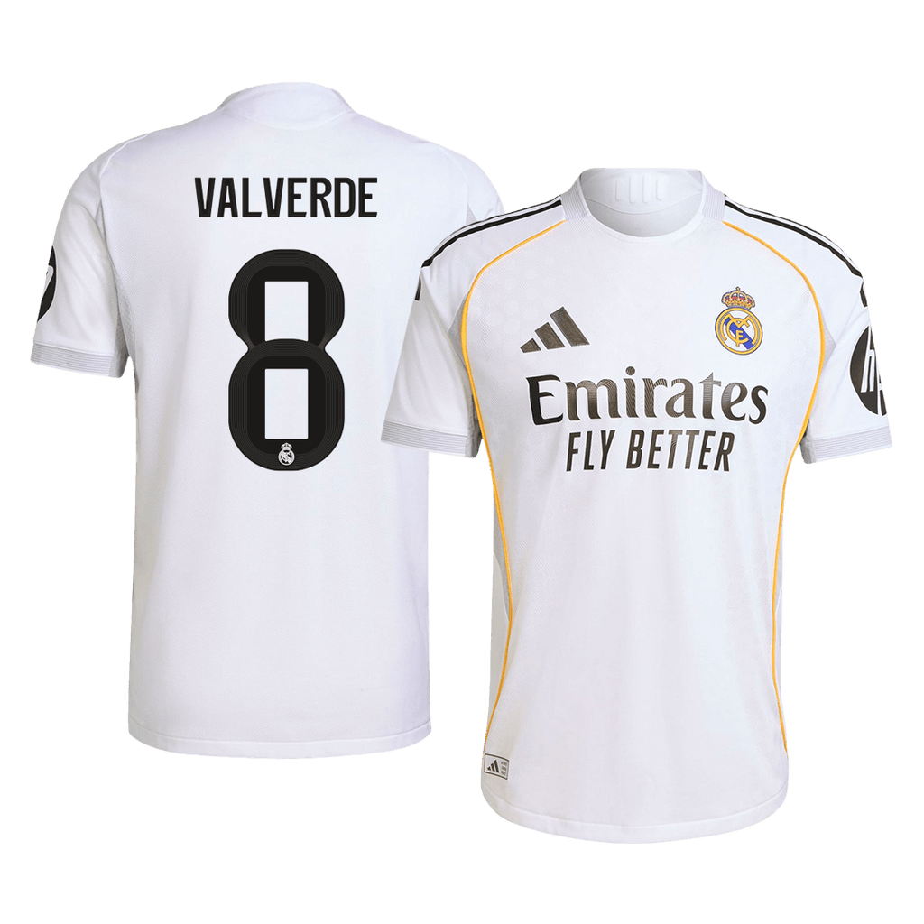 Real Madrid VALVERDE #8 Home Soccer Jersey Authentic 2025/26 - Football Shirt | SmartJerseys | Official Quality
