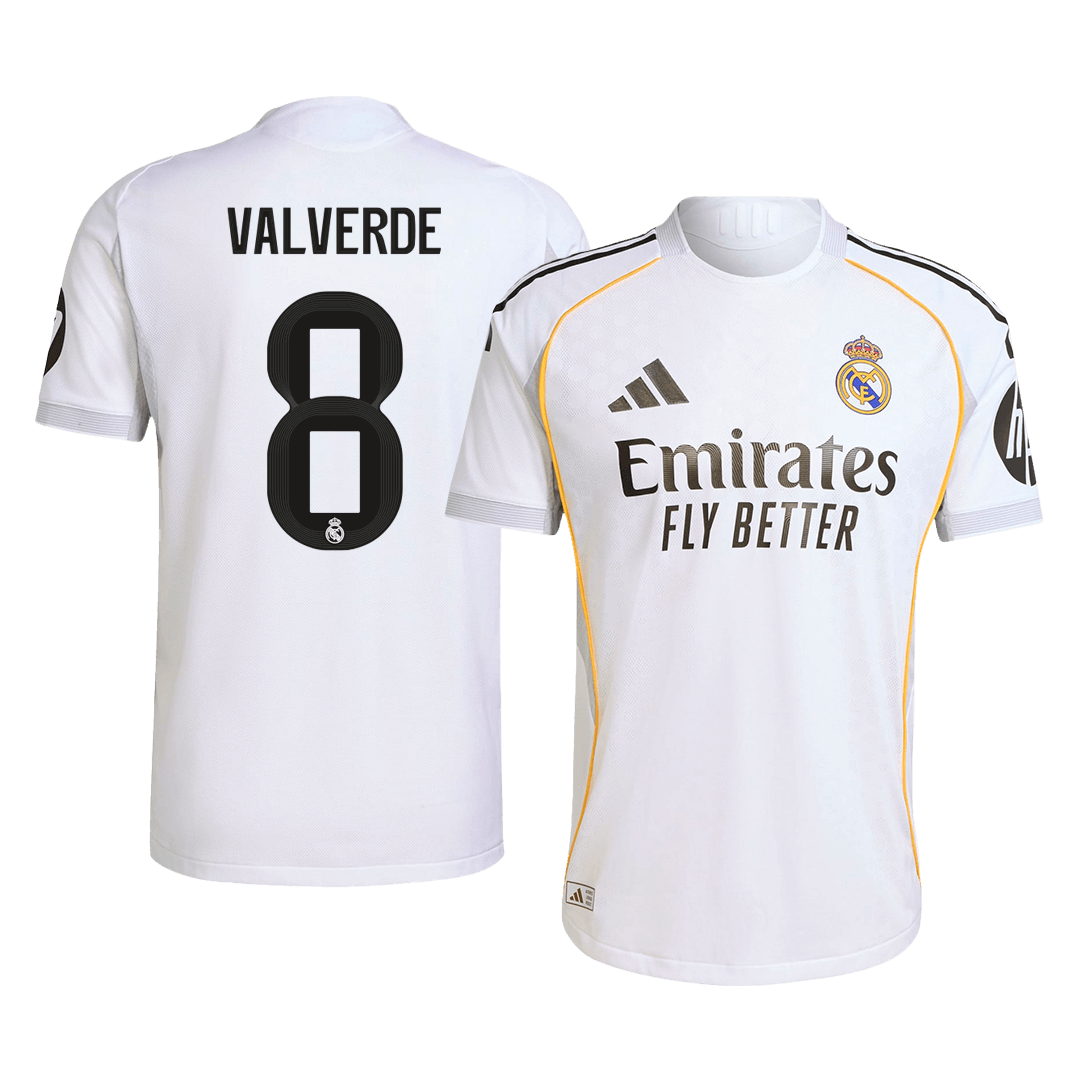 Real Madrid VALVERDE #8 Home Soccer Jersey Authentic 2025/26 - Football Shirt | SmartJerseys | Official Quality