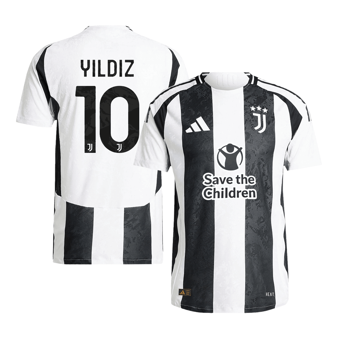 Juventus YILDIZ #10 Home Soccer Jersey Authentic 2024/25- Save The Children Sponsor - Football Shirt | SmartJerseys | Official Quality