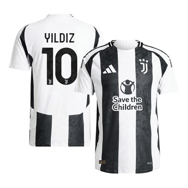 Juventus YILDIZ #10 Home Soccer Jersey Authentic 2024/25- Save The Children Sponsor - Football Shirt | SmartJerseys | Official Quality