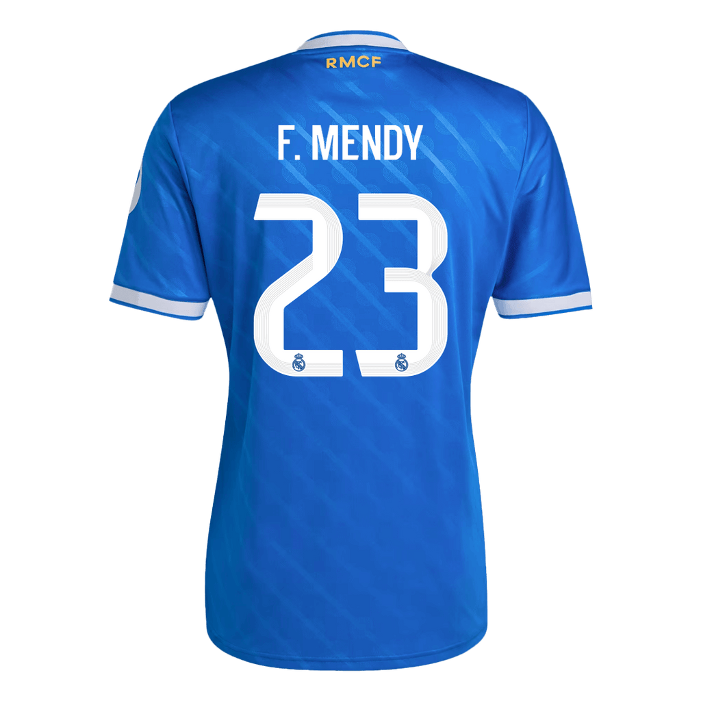 Camiseta de fútbol de visitante del Real Madrid F. MENDY #23 2025/26