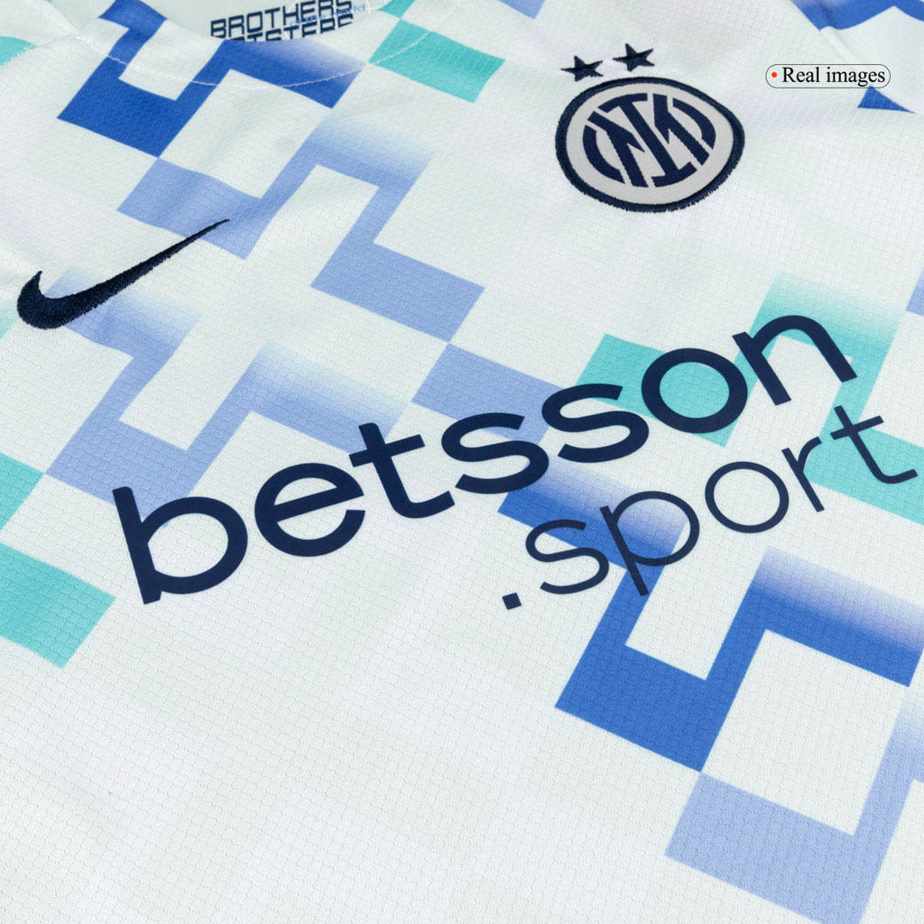 Camiseta de fútbol visitante del Inter de Milán para niño (camiseta y pantalón corto) 2025/26, color blanco