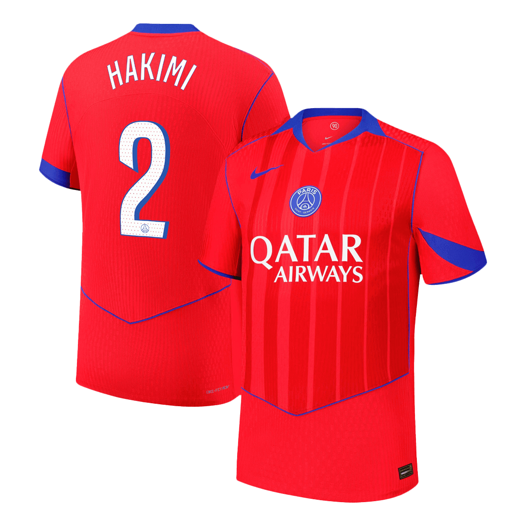 HAKIMI #2 Authentic PSG Third  Soccer Jersey 25/26 Red - Football Shirt | SmartJerseys | Official Quality