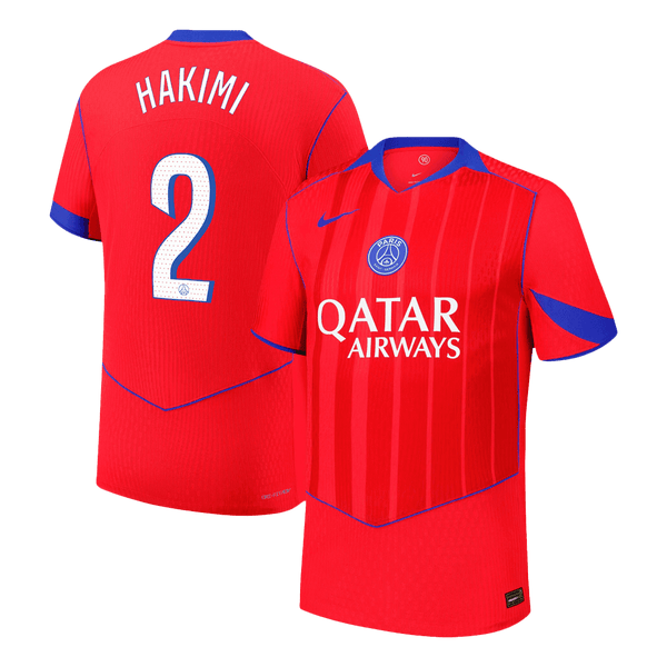 HAKIMI #2 Authentic PSG Third  Soccer Jersey 25/26 Red - Football Shirt | SmartJerseys | Official Quality