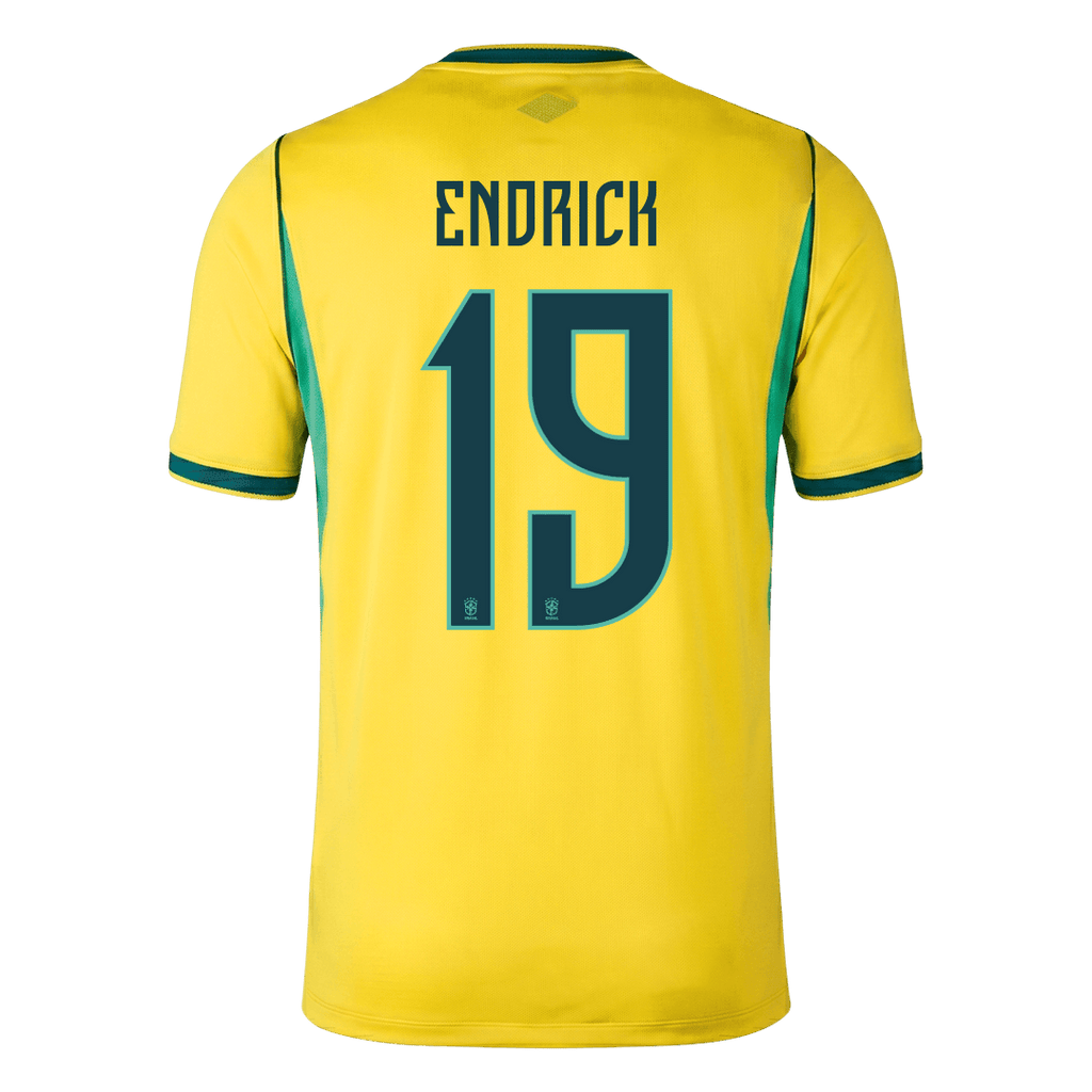 ENDRICK #19 Brazil Home Soccer Jersey World Cup 2026 Yellow