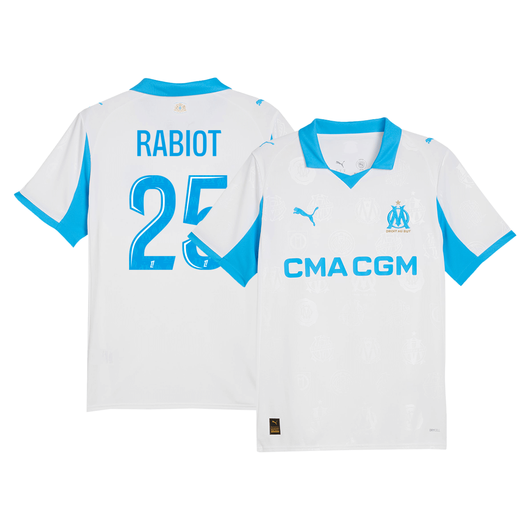 Marseille RABIOT #25 Home Soccer Jersey 2025/26 - Football Shirt | SmartJerseys | Official Quality