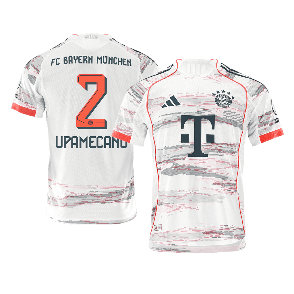UPAMECANO #2 Authentic Bayern Munich Away Soccer Jersey 2025/26 White - Football Shirt | SmartJerseys | Official Quality