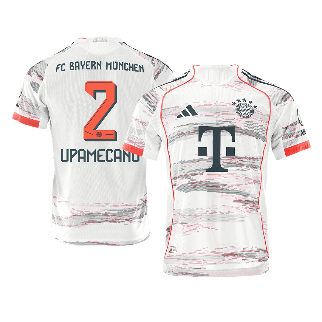 UPAMECANO #2 Authentic Bayern Munich Away Soccer Jersey 2025/26 White - Football Shirt | SmartJerseys | Official Quality